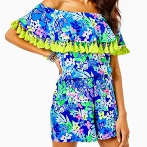 Lilly Pulitzer La Fortuna Off-Shoulder Romper Size Medium